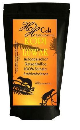 Katzenkaffee KOPI LUWAKvon frei lebenden Tieren PREMIUM 125g